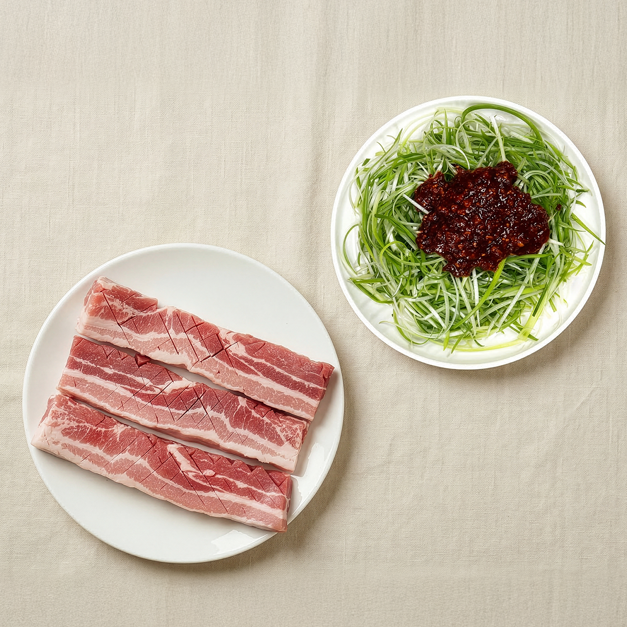 Banchan 365 Berkshire Knife Cut Pork Belly add, ready to serve