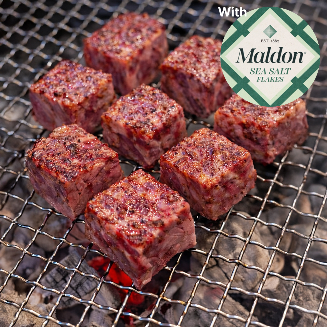 반찬 365 깍둑 프라임 꽃살 말돈 소금 구워진 - Prime Cube Short Rib cooked maldon Sea salt | Banchan 365