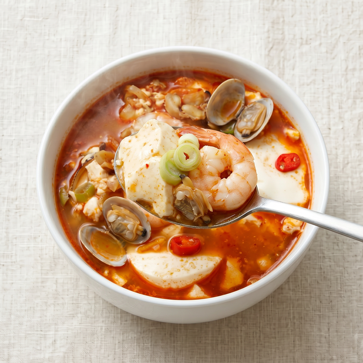 Haemul sundubu-jjigae (Korean seafood soft tofu stew) | Banchan365