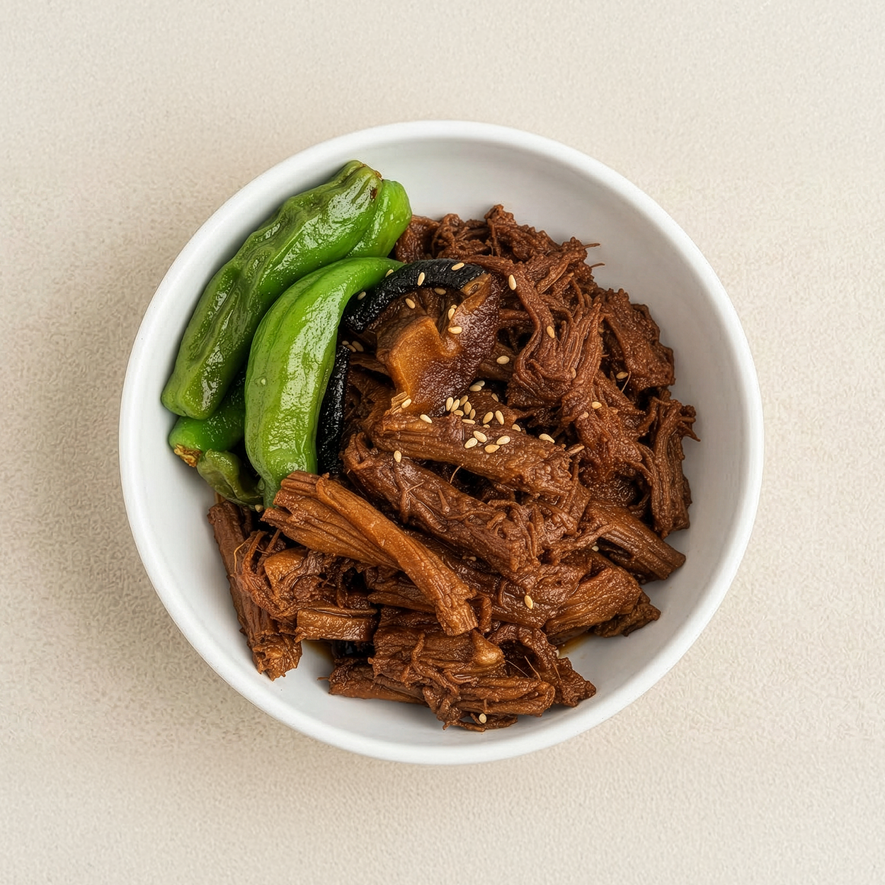 Banchan 365 Soy Braised Beef, ready to serve