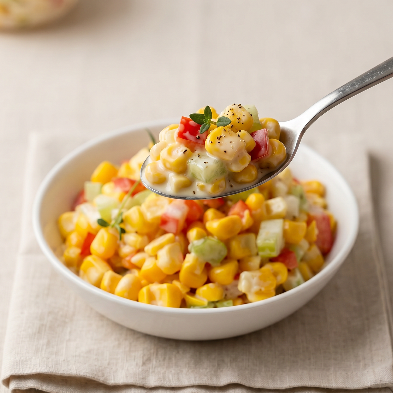 Corn salad (Korean-style sweet corn salad) | Banchan365