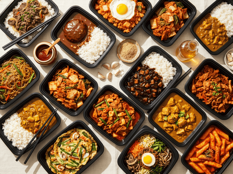 Trying Korean food