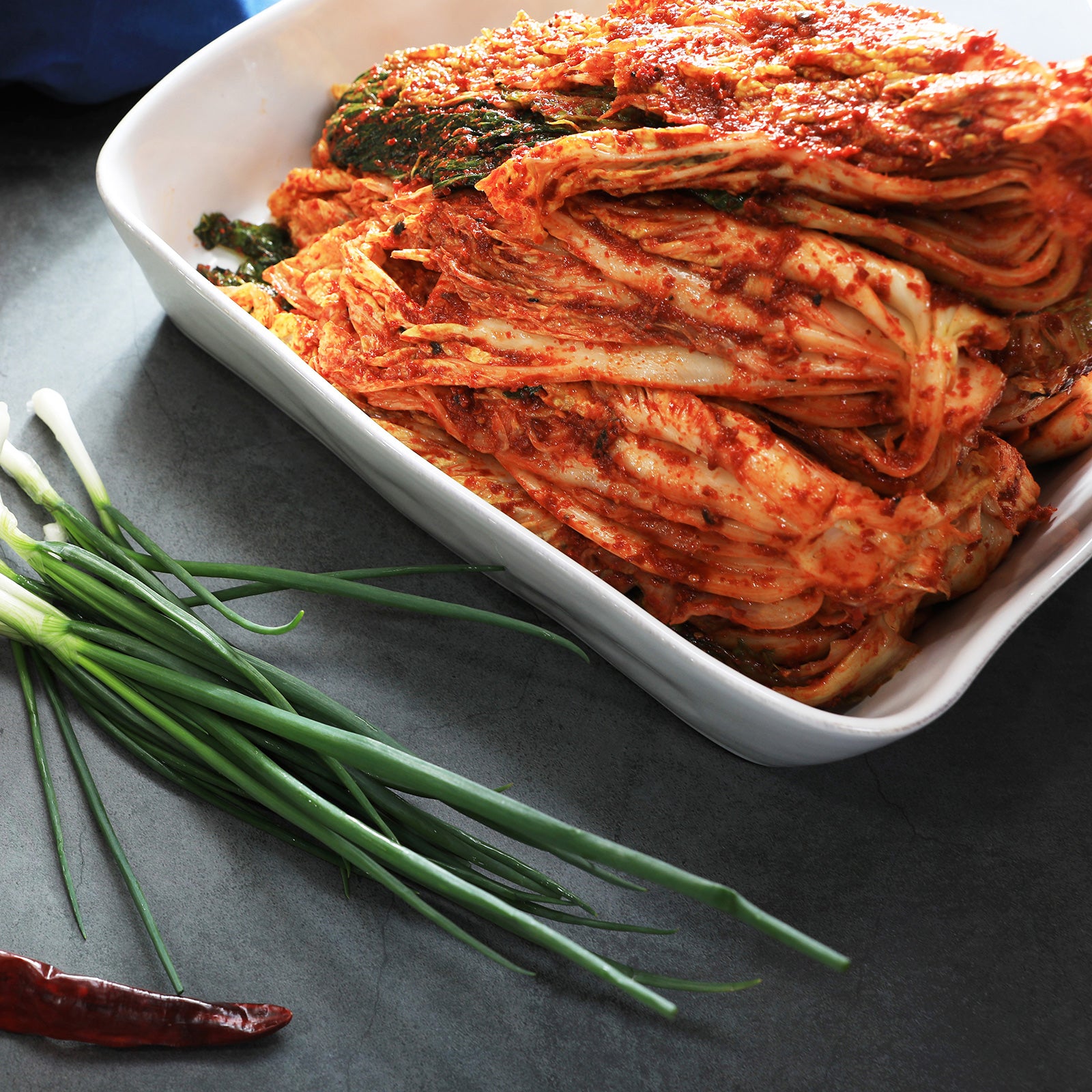 Premium poggi-kimchi (Korean whole napa cabbage kimchi) served and plated | Banchan365