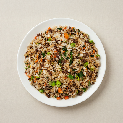 Banchan365 Beef and Vegetable Fried Rice, ready to serve