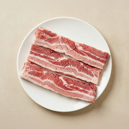 Banchan 365 Berkshire Knife Cut Pork Belly, ready to serve