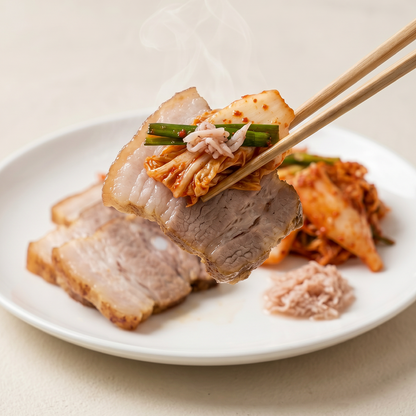 Bossam – Korean steamed pork belly wrap set | Banchan365
