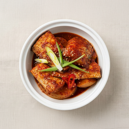 Banchan 365 Braised Cutlassfish with Radish, ready to serve