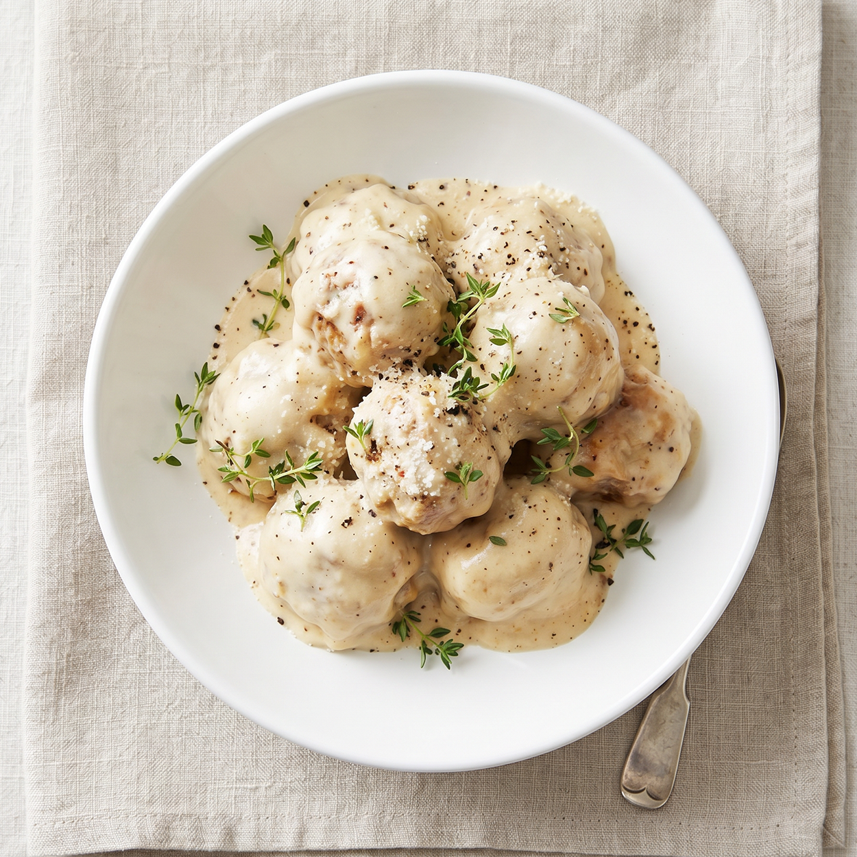 Cream meatballs (Korean-style meatballs in cream sauce) | Banchan365