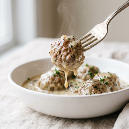 Cream meatballs (Korean-style meatballs in cream sauce) | Banchan365