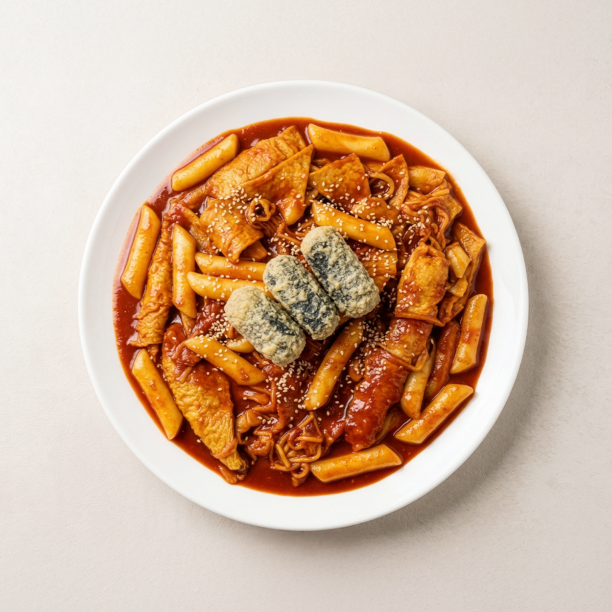 Banchan 365 Gwangjang Market Style Radish and Rice Cake Tteokbokki, ready to serve