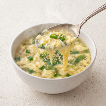 Close-up of Gyerantang, Korean egg drop soup | Banchan365