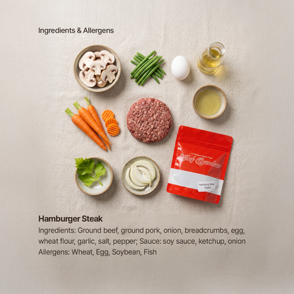 Ingredients for Housemade Korean hamburger steak | Banchan365