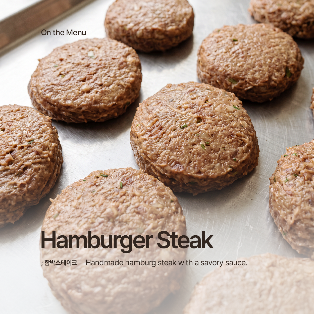 Serving suggestion for Housemade Korean hamburger steak | Banchan365