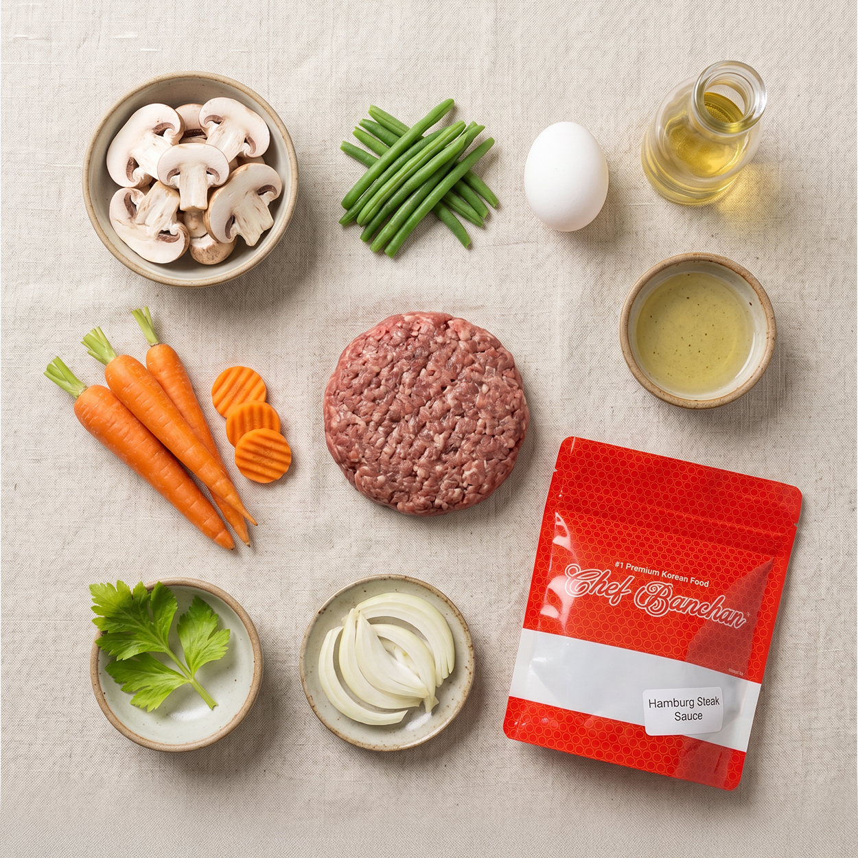 Hambak-seuteikeu (Korean-style hamburger steak) – housemade | Banchan365