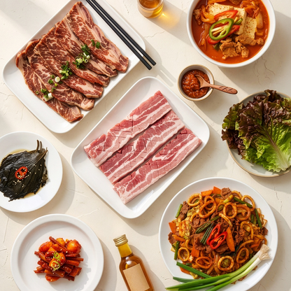 우리집 K-BBQ 세트 2 — 갈비 피스트 (LA갈비·칼집삼겹·오삼불고기)