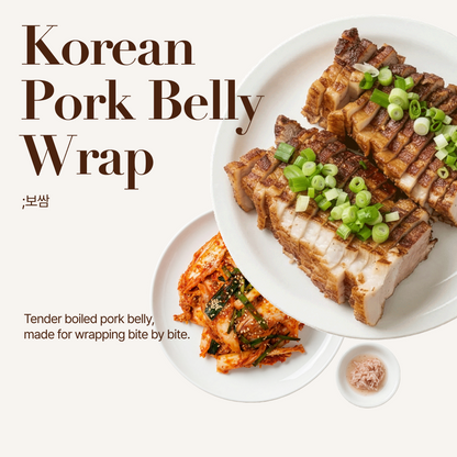 Korean pork belly bossam menu item card | Banchan365