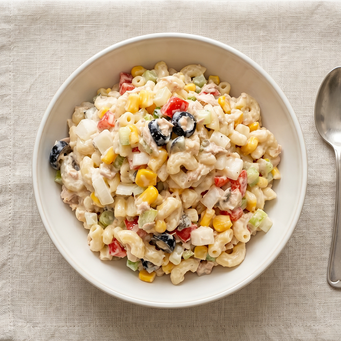Macaroni chamchi-mayo (Korean tuna mayo macaroni salad) | Banchan365