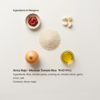 Ingredients for Arroz rojo, Mexican tomato rice | Banchan365