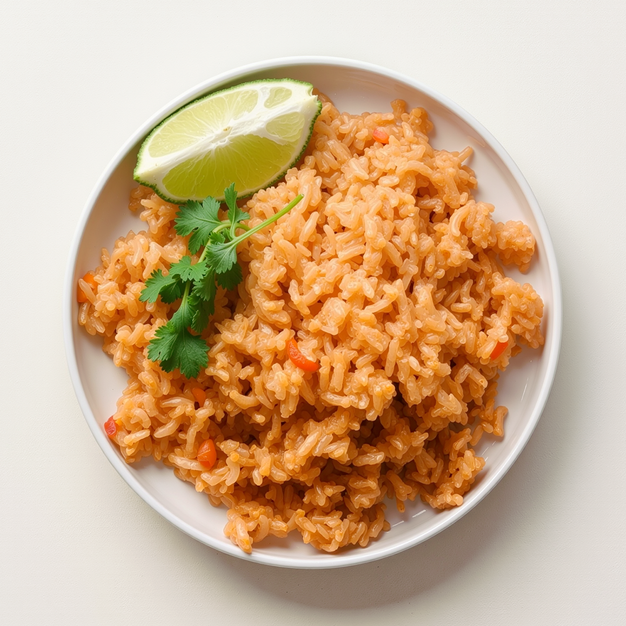 Overhead view of Arroz rojo, Mexican tomato rice | Banchan365