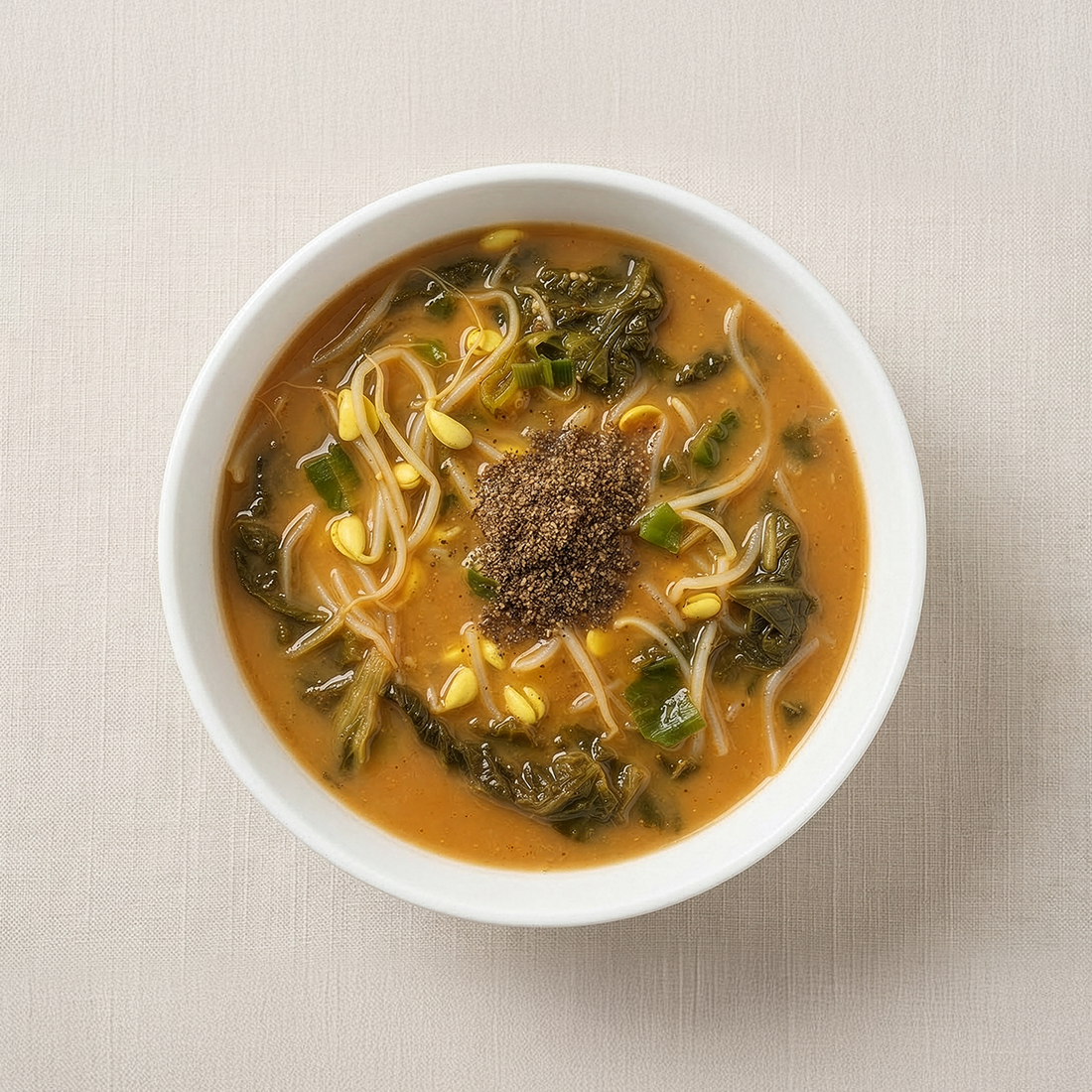 Banchan 365 Napa Cabbage and Bean Sprout Soup with Perilla Seed, ready to serve