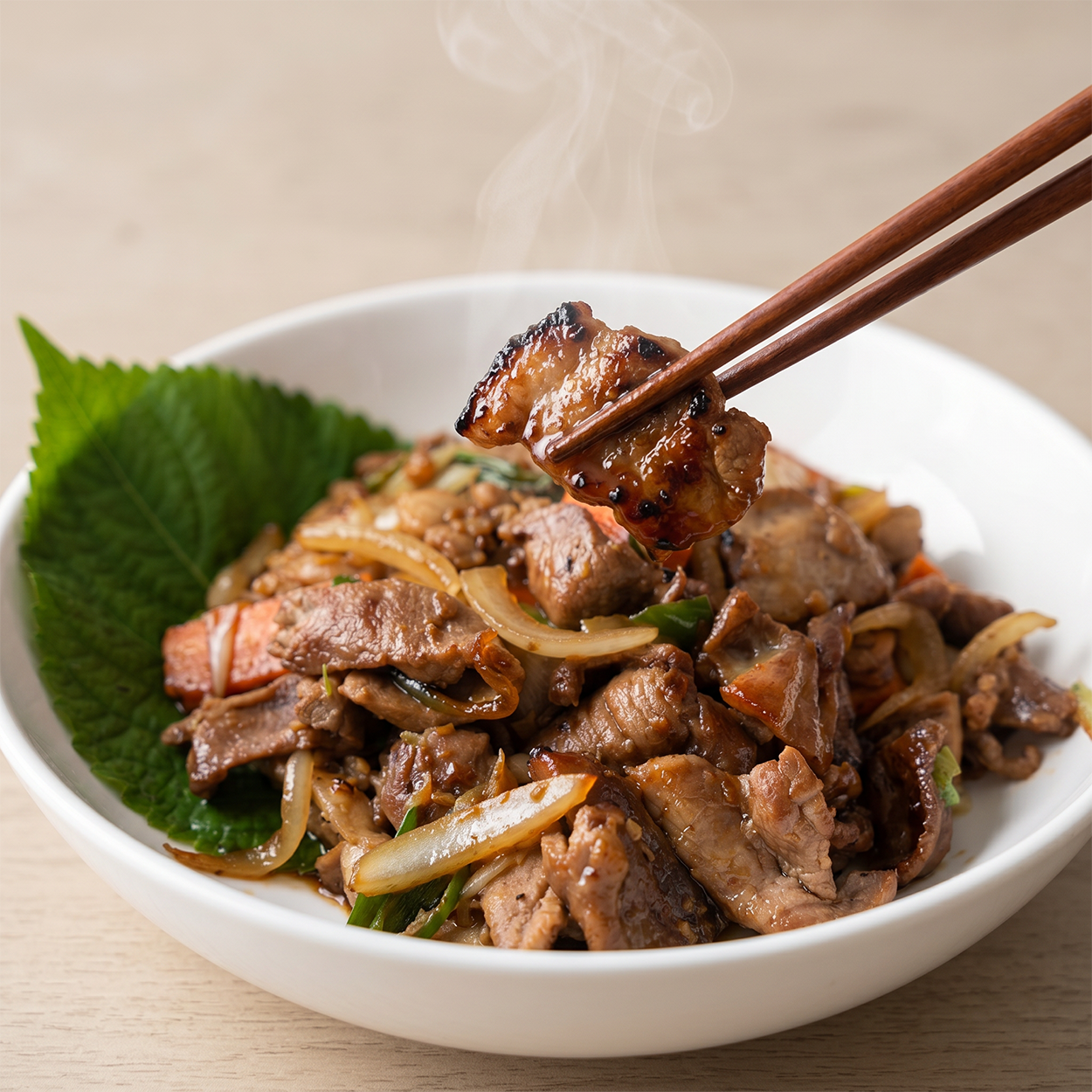 Ganjang jeyuk-bokkeum (Korean smoky soy stir-fried pork) | Banchan365