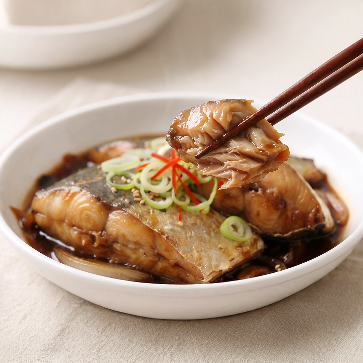 Samchi ganjang-jorim (Korean soy-braised Spanish mackerel) | Banchan365