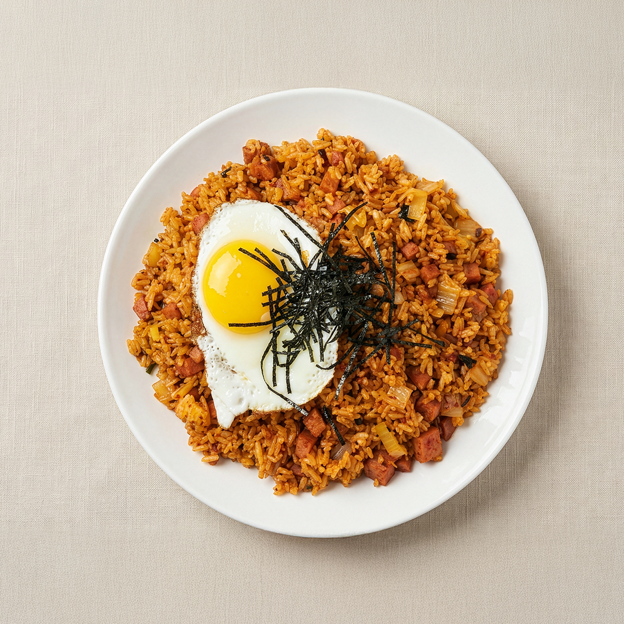 Banchan365 Spam and Kimchi Fried Rice dish, ready to serve