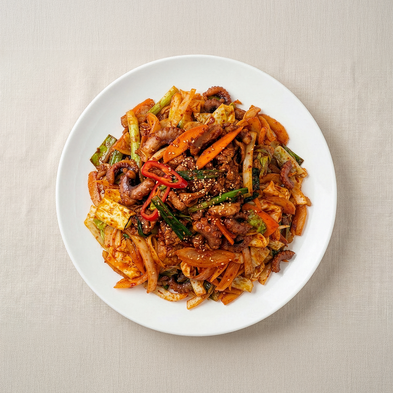 Banchan 365 Spicy Octopus and Pork Belly Bulgogi, ready to serve