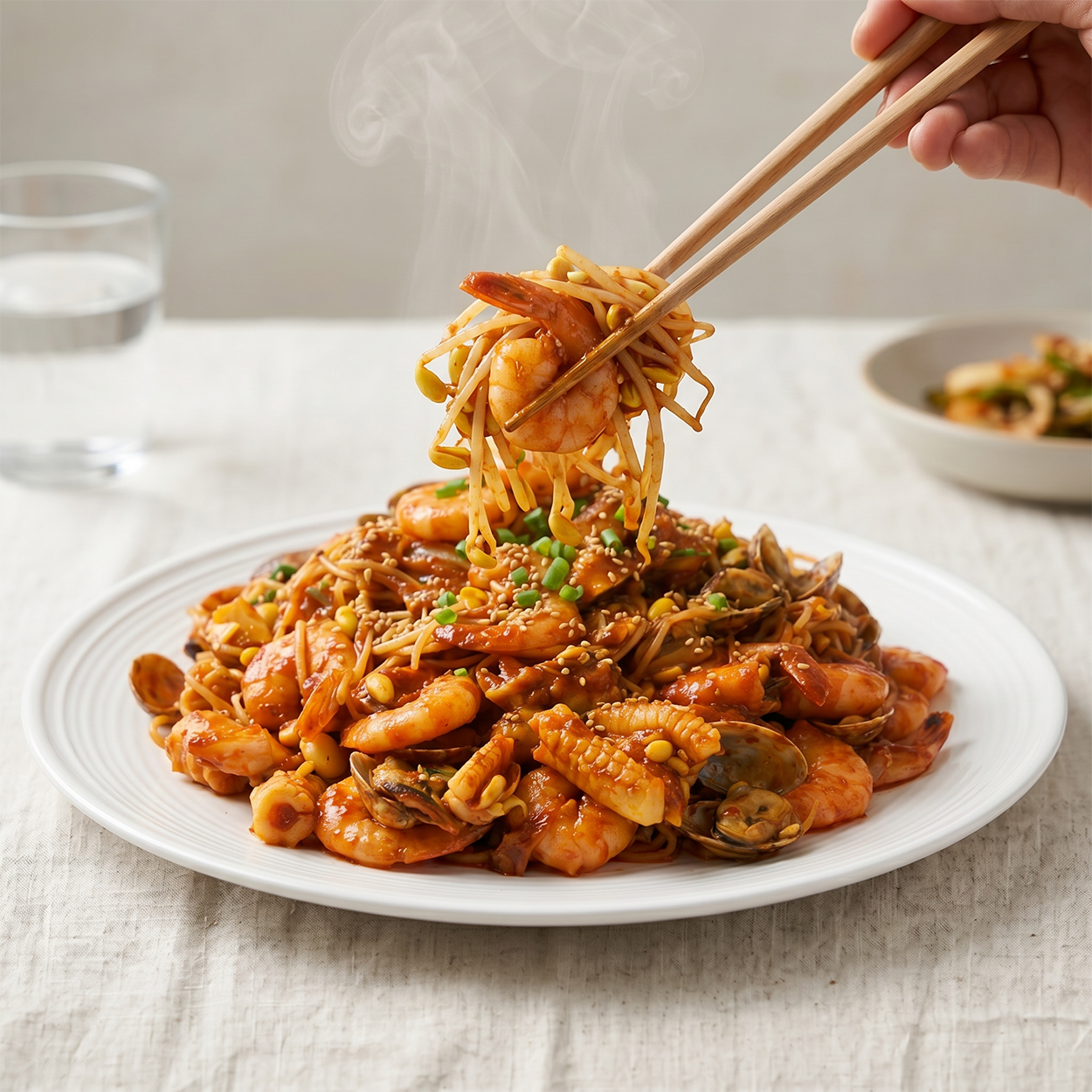 Haemul kongnamul-jjim (Korean braised seafood with bean sprouts) | Banchan365