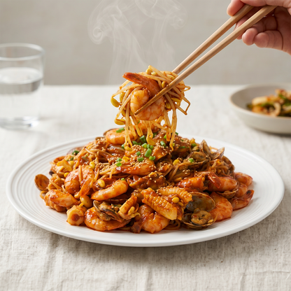 Haemul kongnamul-jjim (Korean braised seafood with bean sprouts) | Banchan365