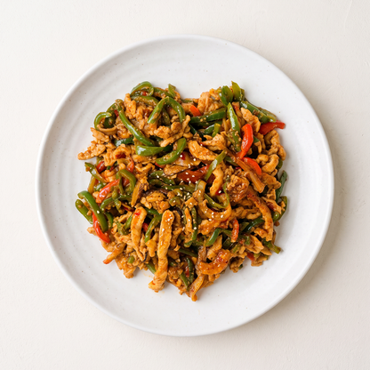 Gochu-japchae – Stir-Fried Peppers &amp; Pork