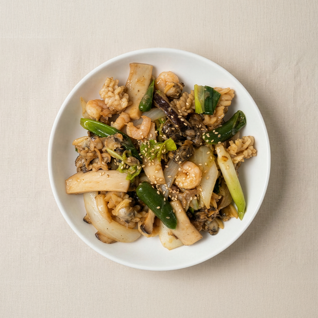 Banchan 365 Stir Fried Assorted Seafood, ready to serve