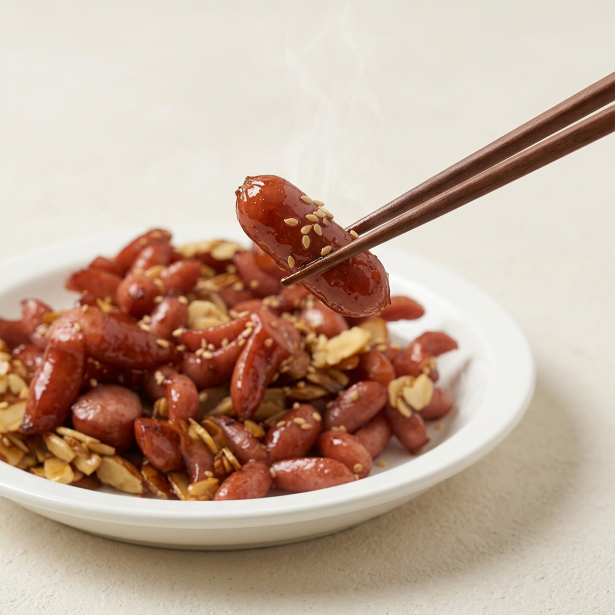 Soseji-bokkeum – Sausage &amp; Almond Stir-Fry