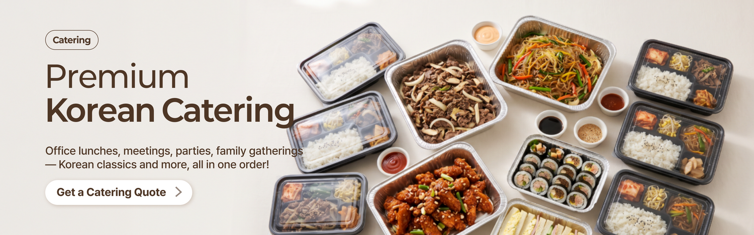 Banchan365 premium Korean catering for office lunches, meetings, and parties - banchan, japchae, bulgogi, lunch boxes